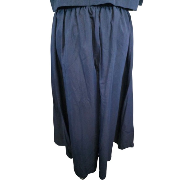 Zanzea Top And Pants Set Size Womans Large Navy Blue Ultra Wide Leg Stretch NWT - Picture 7 of 12